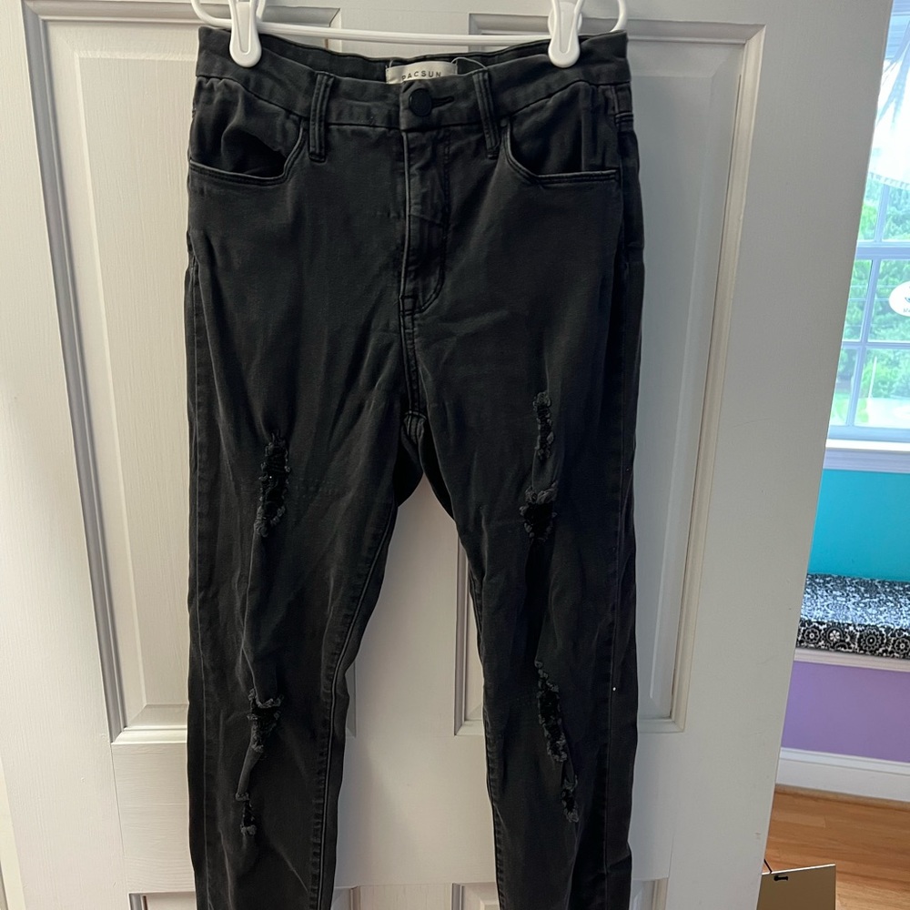 Pacsun black skinny high rise ripped jeans